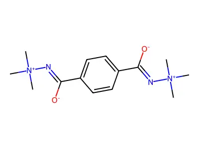 Trimethyl-[[4-[(trimethylazaniumyl)carbamoyl]benzoyl]amino]azanium structure
