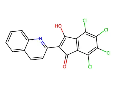 4,5,6,7-Tetrachloro-3-hydroxy-2-quinolin-2-ylinden-1-one structure