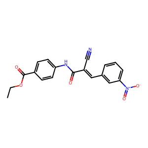(E)-ethyl 4-(2-cyano-3-(3-nitrophenyl)acrylamido)benzoate structure