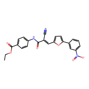 (E)-ethyl 4-(2-cyano-3-(5-(3-nitrophenyl)furan-2-yl)acrylamido)benzoate structure