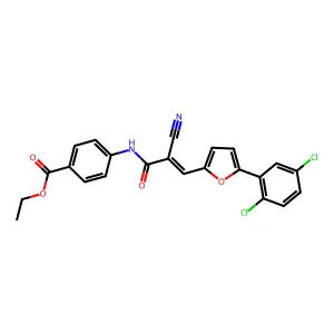 ethyl 4-[[2-cyano-3-[5-(2,5-dichlorophenyl)furan-2-yl]prop-2-enoyl]amino]benzoate structure