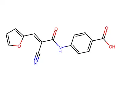 4-[2-Cyano-3-(furan-2-yl)prop-2-enamido]benzoic acid structure