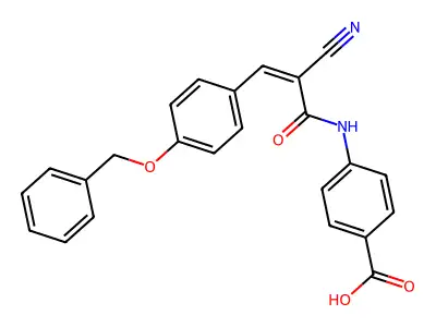 4-{3-[4-(Benzyloxy)phenyl]-2-cyanoprop-2-enamido}benzoic acid structure