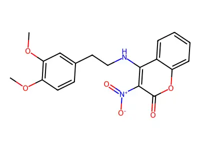 4-{[2-(3,4-dimethoxyphenyl)ethyl]amino}-3-nitro-2H-chromen-2-one structure