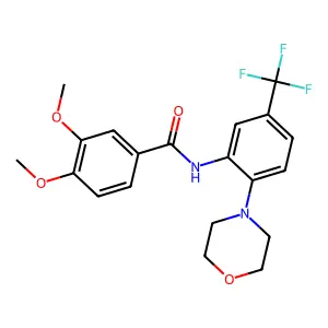 3,4-dimethoxy-N-[2-morpholin-4-yl-5-(trifluoromethyl)phenyl]benzamide structure