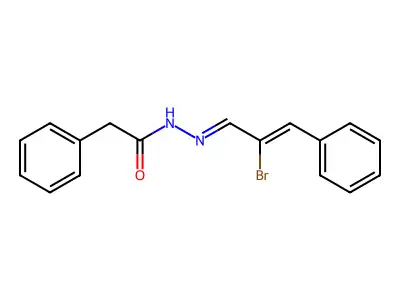 N-[(E)-[(Z)-2-bromo-3-phenylprop-2-enylidene]amino]-2-phenylacetamide structure