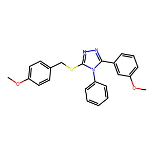 3-(3-Methoxyphenyl)-5-[(4-methoxyphenyl)methylsulfanyl]-4-phenyl-1,2,4-triazole structure