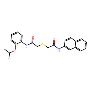 N-naphthalen-2-yl-2-[2-oxo-2-(2-propan-2-yloxyanilino)ethyl]sulfanylacetamide structure