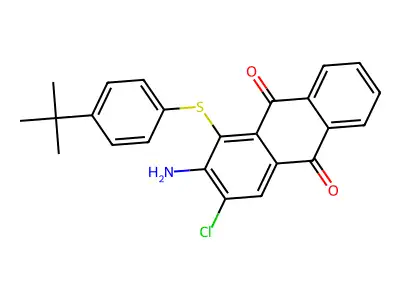2-Amino-1-(4-tert-butylphenyl)sulfanyl-3-chloroanthracene-9,10-dione structure