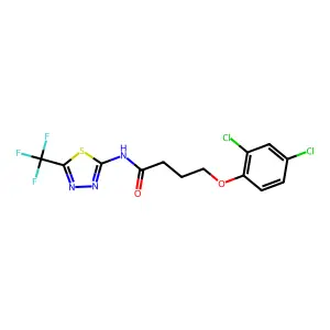 4-(2,4-dichlorophenoxy)-N-[5-(trifluoromethyl)-1,3,4-thiadiazol-2-yl]butanamide structure
