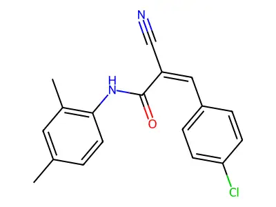 (Z)-3-(4-chlorophenyl)-2-cyano-N-(2,4-dimethylphenyl)prop-2-enamide structure