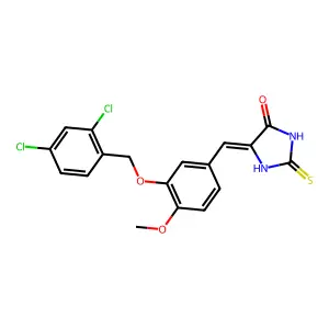 5-{3-[(2,4-Dichlorobenzyl)oxy]-4-methoxybenzylidene}-2-thioxo-4-imidazolidinone structure