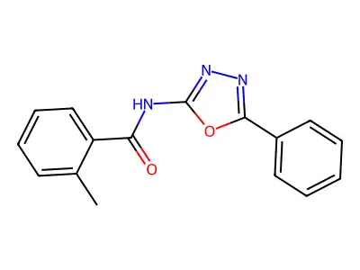 2-methyl-N-(5-phenyl-1,3,4-oxadiazol-2-yl)benzamide structure