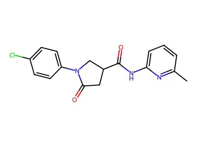1-(4-chlorophenyl)-N-(6-methylpyridin-2-yl)-5-oxopyrrolidine-3-carboxamide structure