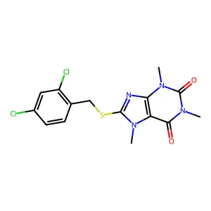 8-[(2,4-Dichlorophenyl)methylsulfanyl]-1,3,7-trimethylpurine-2,6-dione structure