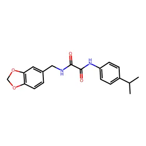 N-(1,3-benzodioxol-5-ylmethyl)-N'-(4-propan-2-ylphenyl)oxamide structure