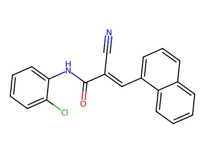 (E)-N-(2-chlorophenyl)-2-cyano-3-naphthalen-1-ylprop-2-enamide structure