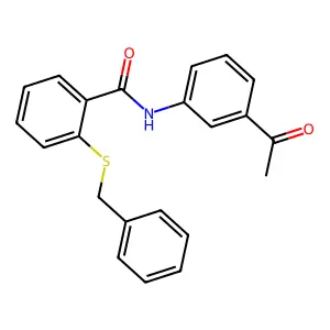 N-(3-acetylphenyl)-2-(benzylthio)benzamide structure