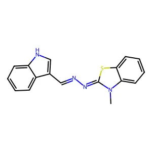 1H-Indole-3-carboxaldehyde, 2-(3-methyl-2(3H)-benzothiazolylidene)hydrazone structure