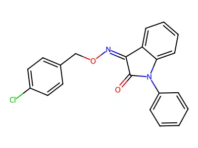 3-[(4-Chlorophenyl)methoxyimino]-1-phenylindol-2-one structure