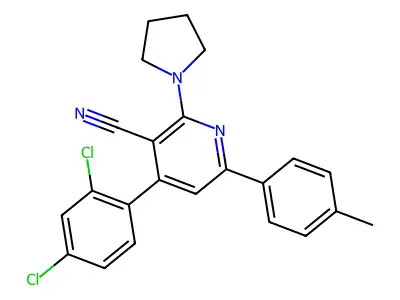 4-(2,4-Dichlorophenyl)-6-(4-methylphenyl)-2-(1-pyrrolidinyl)nicotinonitrile structure