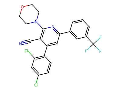 4-(2,4-Dichlorophenyl)-2-morpholino-6-[3-(trifluoromethyl)phenyl]nicotinonitrile structure
