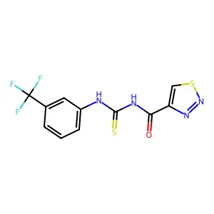 N-(1,2,3-thiadiazol-4-ylcarbonyl)-N'-[3-(trifluoromethyl)phenyl]thiourea structure