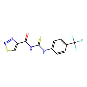 N-(1,2,3-thiadiazol-4-ylcarbonyl)-N'-[4-(trifluoromethyl)phenyl]thiourea structure