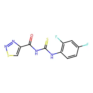 N-(2,4-difluorophenyl)-N'-(1,2,3-thiadiazol-4-ylcarbonyl)thiourea structure