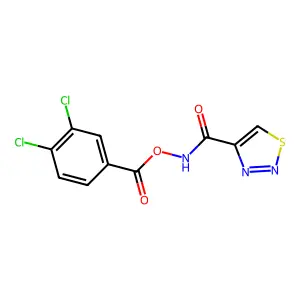 N-[(3,4-dichlorobenzoyl)oxy]-1,2,3-thiadiazole-4-carboxamide structure