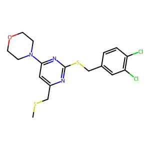 4-(2-{[(3,4-dichlorophenyl)methyl]sulfanyl}-6-[(methylsulfanyl)methyl]pyrimidin-4-yl)morpholine structure