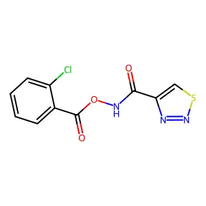 N-[(2-chlorobenzoyl)oxy]-1,2,3-thiadiazole-4-carboxamide structure