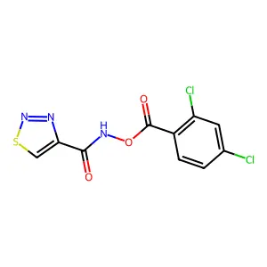 N-[(2,4-dichlorobenzoyl)oxy]-1,2,3-thiadiazole-4-carboxamide structure