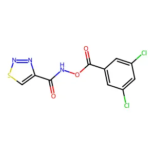 N-[(3,5-dichlorobenzoyl)oxy]-1,2,3-thiadiazole-4-carboxamide structure