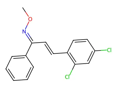 3-(2,4-dichlorophenyl)-N-methoxy-1-phenylprop-2-en-1-imine structure
