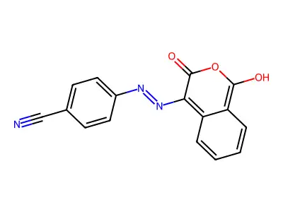 4-{2-[1,3-dioxo-1H-isochromen-4(3H)-yliden]hydrazino}benzenecarbonitrile structure
