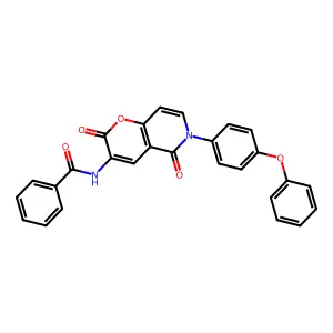 N-[2,5-dioxo-6-(4-phenoxyphenyl)-3-pyrano[3,2-c]pyridinyl]benzamide structure