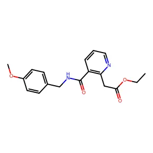 Ethyl 2-(3-{[(4-methoxybenzyl)amino]carbonyl}-2-pyridinyl)acetate structure