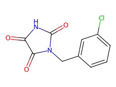 1-[(3-Chlorophenyl)methyl]imidazolidine-2,4,5-trione structure