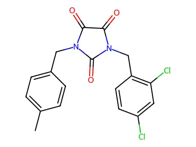 1-(2,4-dichlorobenzyl)-3-(4-methylbenzyl)-1H-imidazole-2,4,5(3H)-trione structure
