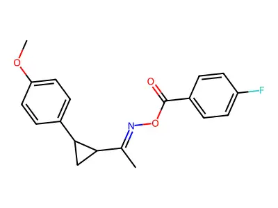 [1-[2-(4-Methoxyphenyl)cyclopropyl]ethylideneamino] 4-fluorobenzoate structure