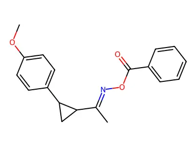 [1-[2-(4-Methoxyphenyl)cyclopropyl]ethylideneamino] benzoate structure