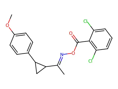[1-[2-(4-Methoxyphenyl)cyclopropyl]ethylideneamino] 2,6-dichlorobenzoate structure
