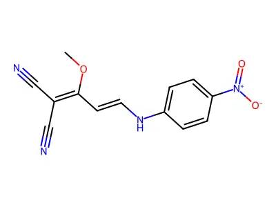2-[1-Methoxy-3-(4-nitroanilino)prop-2-enylidene]propanedinitrile structure