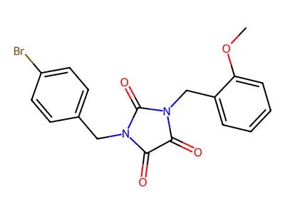 1-[(4-Bromophenyl)methyl]-3-[(2-methoxyphenyl)methyl]imidazolidine-2,4,5-trione structure