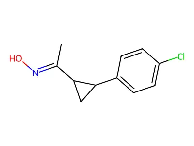N-[1-[2-(4-chlorophenyl)cyclopropyl]ethylidene]hydroxylamine structure