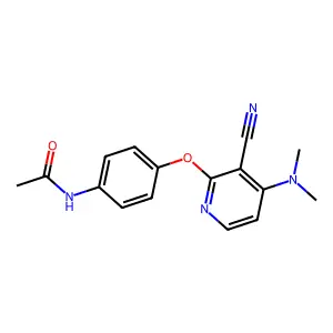 N-(4-{[3-cyano-4-(dimethylamino)-2-pyridinyl]oxy}phenyl)acetamide structure
