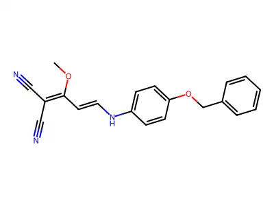 2-[1-Methoxy-3-(4-phenylmethoxyanilino)prop-2-enylidene]propanedinitrile structure