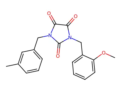 1-[(2-Methoxyphenyl)methyl]-3-[(3-methylphenyl)methyl]imidazolidine-2,4,5-trione structure