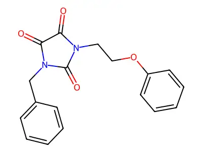 1-Benzyl-3-(2-phenoxyethyl)imidazolidine-2,4,5-trione structure